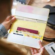 Open Personalised Bold Slim Iridescent Travel Wallet