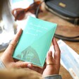 Personalised Message Iridescent Passport Holder in Turquoise