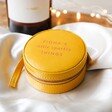 Mustard Personalised Wording Mini Round Travel Jewellery Case