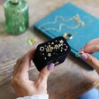 Black Personalised Starry Night Velvet Petite Travel Ring Box