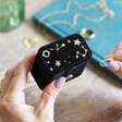 Starry Night Velvet Petite Travel Ring Box in Black From Lisa Angel