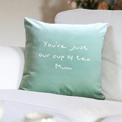 Personalised 'My Cup of Tea' Square Velvet Cushion