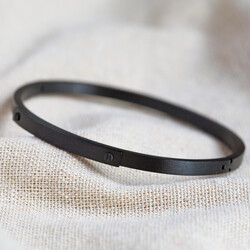 Men's Black Stainless Steel Bangle