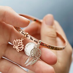 Personalised 'My Favourite Person... ' Meaningful Words Charm Bangle