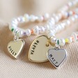 Delicate Personalised Double Heart Miyuki Bead and Freshwater Seed Pearl Bracelet