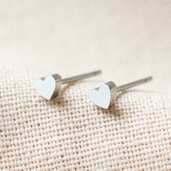 Tiny Stainless Steel Heart Stud Earrings