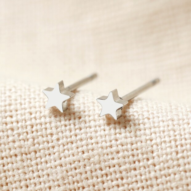 Tiny Stainless Steel Star Stud Earrings  Lisa Angel
