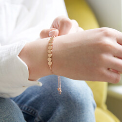 Disc Chain Bracelet in Rose Gold