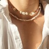 Model Wearing Rainbow Miyuki Seed Bead and Freshwater Seed Pearl Necklace