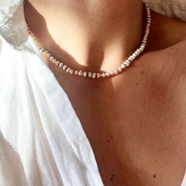 Susan Shaw Delicate Coin Pearl Necklace
