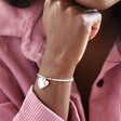 60th Birthday Rose Gold and Silver Bead Bracelet on Model