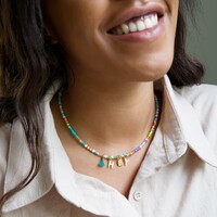 Personalised Initial Beaded Charm Necklace