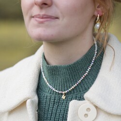 Personalised Initial Miyuki Seed and Freshwater Pearl Necklace