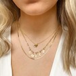 Gold Rectangle Chain Necklace on Model