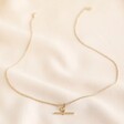 Full Length of Gold Stainless Steel T-Bar Necklace