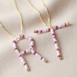 Lisa Angel R T Large Beaded Initial Pendant Necklace in Gold