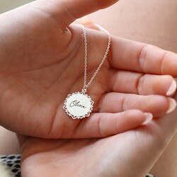 Personalised Filigree Disc Pendant Necklace