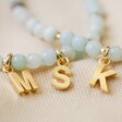 Personalised Initial Semi-Precious Stone Beaded Necklaces in Pastel Green