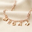 Personalised Initials Rectangle Chain Necklace - Rose Gold