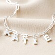 Personalised Initials Rectangle Chain Necklace - Silver