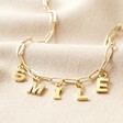 Personalised Initials Rectangle Chain Necklace - Gold