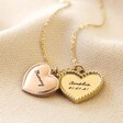 Gold and Rose Gold Personalised Stainless Steel Double Dotted Heart Necklace
