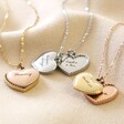Ladies' Personalised Stainless Steel Double Dotted Heart Necklace
