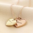 Rose Gold and Gold Personalised Stainless Steel Double Dotted Heart Necklace