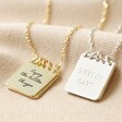 Engraved Personalised Sterling Silver Notebook Pendant Necklace