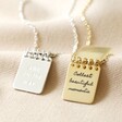 Silver and Gold Personalised Sterling Silver Notebook Pendant Necklace