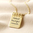 Personalised Gold Plated Sterling Silver Notebook Pendant Necklace