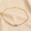 Round Clasp and Hoop Necklace in Gold
