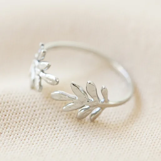 Botanical Lisa Angel Adjustable Stainless Steel Fern Leaf Ring