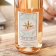 Close Up of Personalised The World Tarot Card Bottle of Wine
