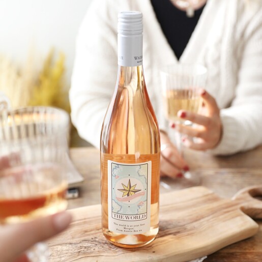 Personalised The World Tarot Card Bottle of Wine