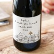 Close up of Personalised 'Wish You Lived Next Door' Bottle of Wine