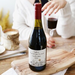 Personalised Wish You Lived Next Door Wine