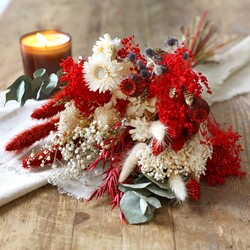 Red and Gold Luxury Dried Flower Bouquet