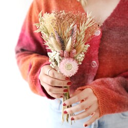 Mini Pink Dried Flower Posy Bouquet