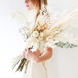 Hand-Arranged Neutral Vintage Dried Flower Wedding Bouquet