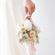 Soft Cream and Vintage Pink Dried Flower Wedding Bouquet