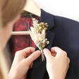 UK Made Natural Dried Flower Buttonhole on Suit