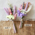 Styles of Handmade Pastel Dried Flower Buttonholes