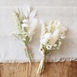 Lisa Angel Handmade White Dried Flower Buttonhole for Weddings