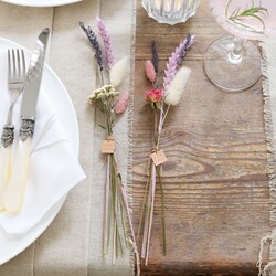 Personalised Set of Pastel Dried Flower Place Settings