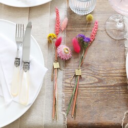 Personalised Set of Rainbow Brights Dried Flower Place Settings