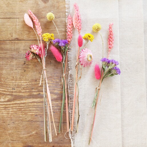 Lisa Angel Set of Four Rainbow Brights Dried Flower Place Settings