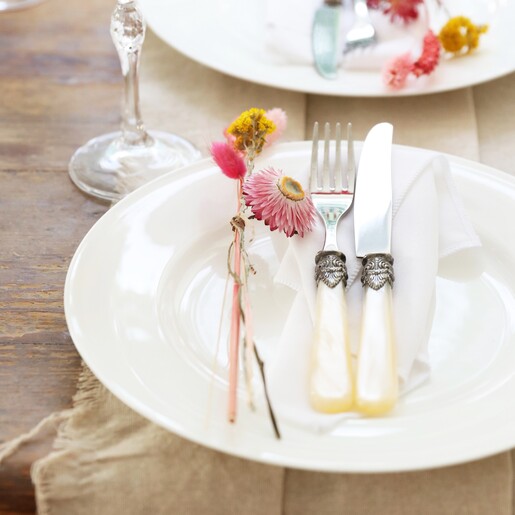 Hand-Arranged Lisa Angel Set of Rainbow Brights Dried Flower Place Settings