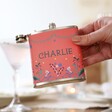 Personalised Floral Folklore Alcohol Hip Flask