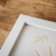 Corner of Wooden A4 Photo Frame in White